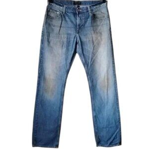 Banana Republic Vintage Straight Jeans 33x34 Mid-Rise Destroyed Light Wash
